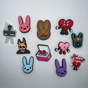Bad Bunny–Inspired Shoe Charms – Music Theme – Set #4-11 Piece– New Without Tags